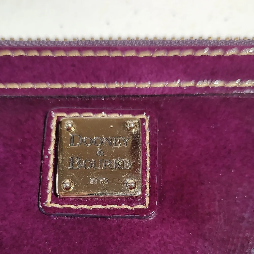 Dooney & Bourke Deep Purple Patent Leather Wristlet Mini Purse - Picture 2 of 16
